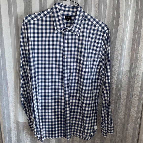 J. crew button up shirt size large gray and white - Picture 1 of 2